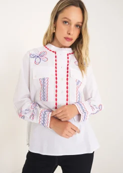 Camomilla Milano Camicie E Bluse-Camicia Cuore ricamata