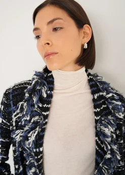 Camomilla Milano Cardigan-Cardigan Cardi in tweed effetto chenille