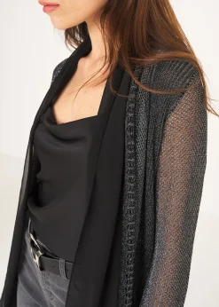 Camomilla Milano Cardigan-Cardigan Caren in filo con cinta
