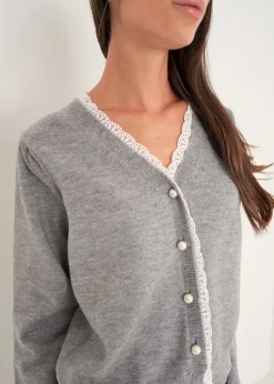 Camomilla Milano Cardigan-Cardigan Claudy con dettagli in pizzo