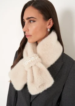 Camomilla Milano Sciarpe E Foulard-Collo Stefy in ecopelliccia con perle