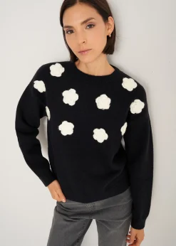 Camomilla Milano Maglie-Maglia Marley con fiori 3D