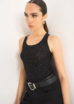Camomilla Milano Top-Top Taba traforato con strass