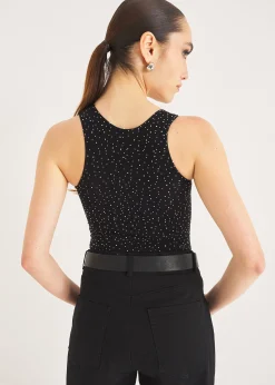 Camomilla Milano Top-Top Taba traforato con strass